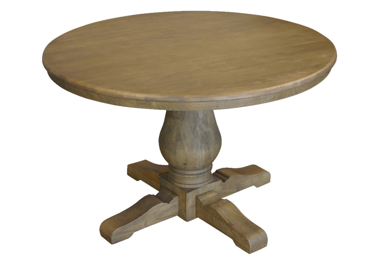 BRISTOL ROUND HARDWOOD DINING TABLE - 1200(D) - BLACK, RUSTIC ELM OR WHITE / OAK