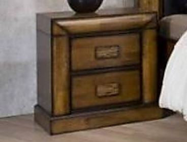 Brooklyn 2 Drawer Bedside Table - Antique Meroni Finish