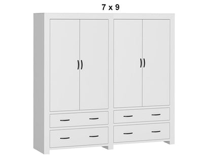 BUSTIN (AUSSIE MADE) 4 DOOR / 4 DRAWER WARDROBE COLLECTION - ASSORTED PAINTED COLOURS - STARTING FROM $2399