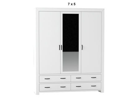 BUSTIN (AUSSIE MADE) 3 DOOR / 4 DRAWER MIRROR WARDROBE - ASSORTED PAINTED COLOURS - STARTING FROM $1499