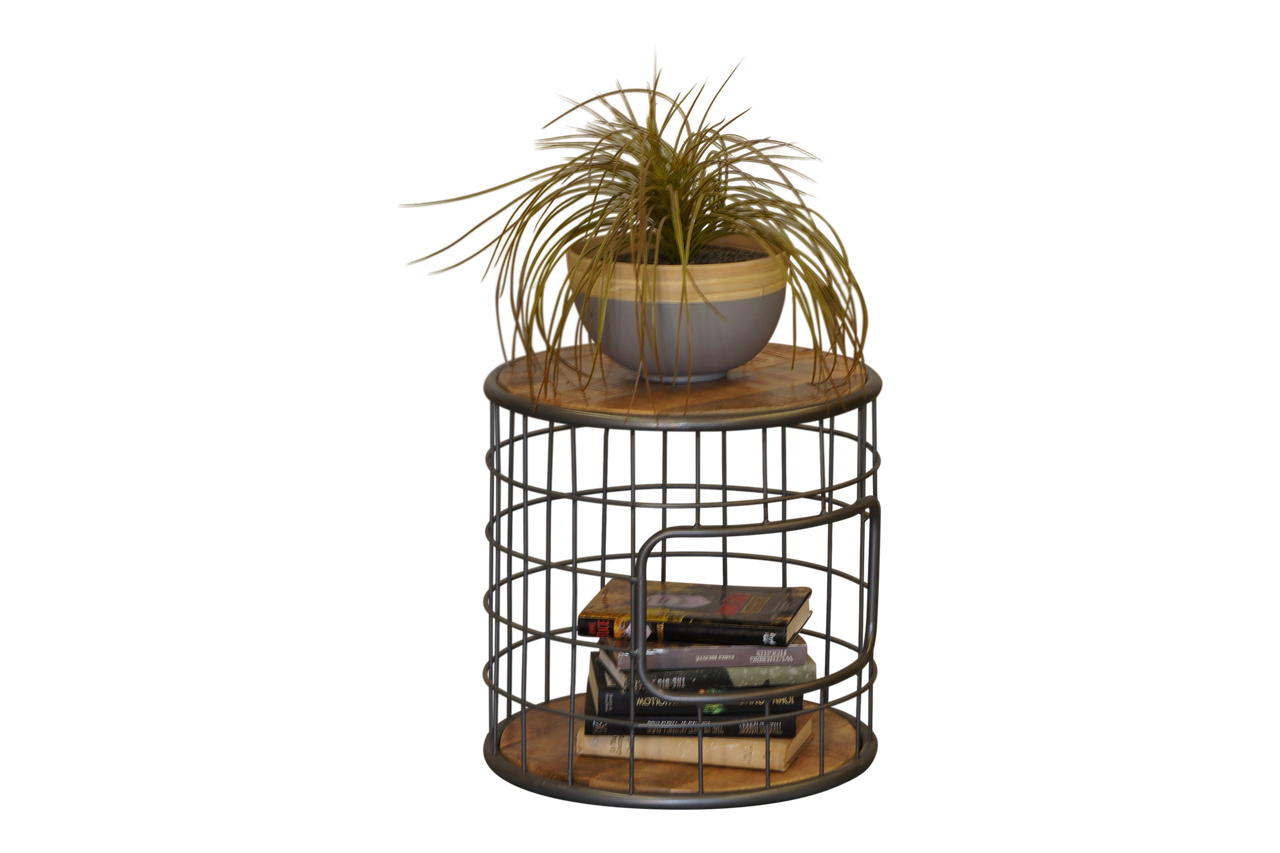 BUTLER  LAMP TABLE 450(DIA) -  RUSTIC MANGO