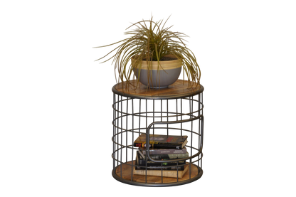 BUTLER  LAMP TABLE 450(DIA) -  RUSTIC MANGO