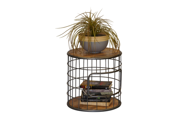 BUTLER  LAMP TABLE 450(DIA) -  RUSTIC MANGO