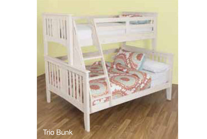 VERONA SINGLE OVER DOUBLE TRIO BUNK BED - VANILLA