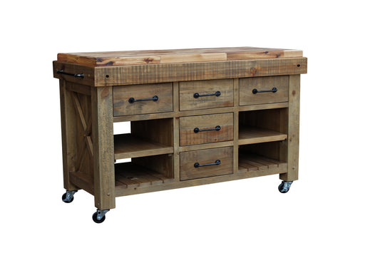 CADILLAC TIMEWORN BUTCHERS BLOCK - 885(H) x 1750(W) x 720(D) - FOSSIL