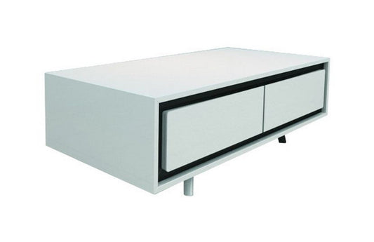 CALI 2 DRAWERS COFFEE TABLE (WD-168)  - 1200(W) X 600(D)-  HIGH GLOSSY  WHITE