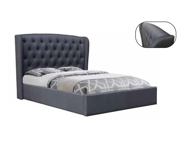 QUEEN BROMPTON FABRIC BED - CHAMPAGNE (PICTURED IN BLACK)