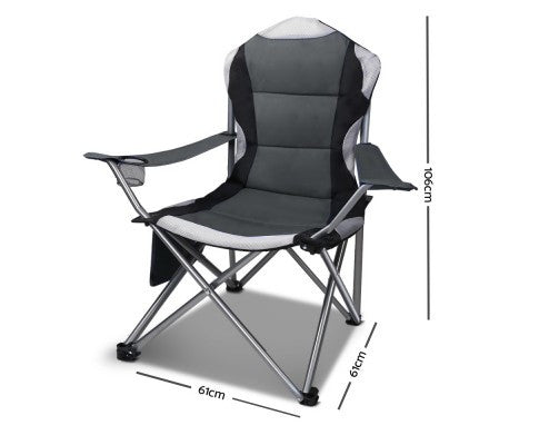 MIRA SET OF 2 FOLDING CAMPING CHAIR - GREY