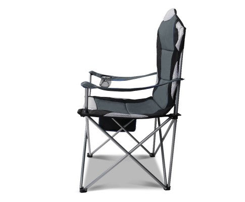 MIRA SET OF 2 FOLDING CAMPING CHAIR - GREY