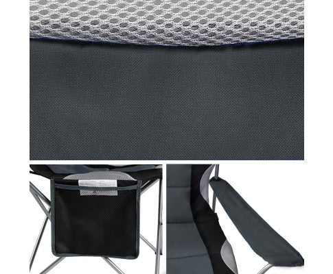 MIRA SET OF 2 FOLDING CAMPING CHAIR - GREY
