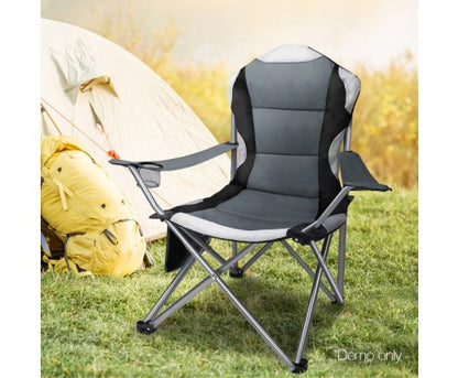 MIRA SET OF 2 FOLDING CAMPING CHAIR - GREY