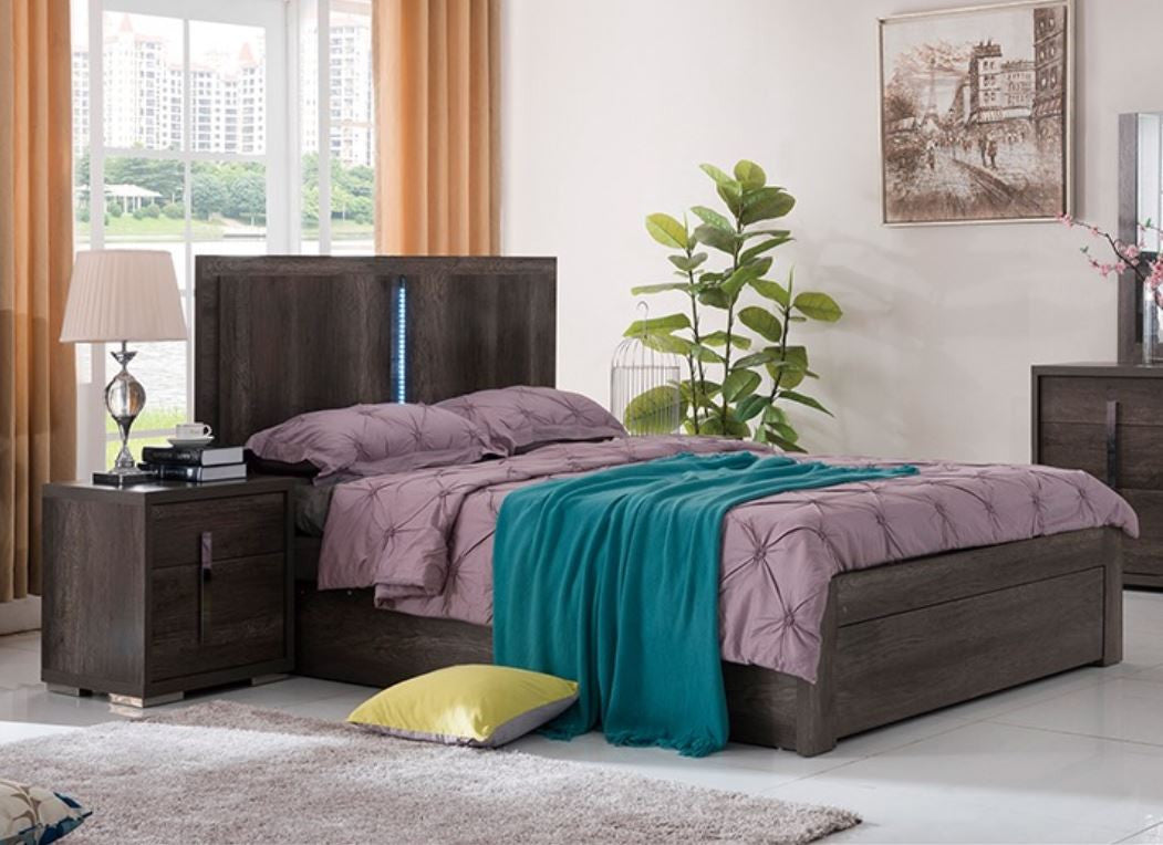 Yonkers King 3 Piece (BEDSIDE) Bedroom Suite (13-15-14-1-3-15) - Charcoal