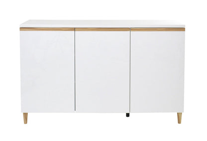 CARRIE 3 DOORS BUFFET - 900(H) x 1500(W) -  HIGH GLOSS WHITE / CYPRESS TRIM