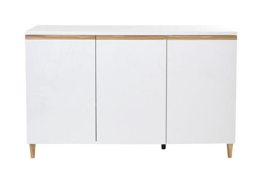CARRIE 3 DOORS BUFFET - 900(H) x 1500(W) -  HIGH GLOSS WHITE / CYPRESS TRIM