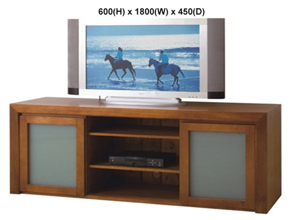 CARRIE (AUSSIE MADE) 2 DOOR LOWLINE TV UNIT WITH GLASS COLLECTION - TASSIE OAK COMBINATION - ASSORTED STAINED COLOURS - STARTING FROM $1099