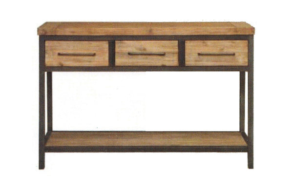 CEMBER CONSOLE TABLE WITH THREE DRAWERS -780(H) X 1165(W X  420(D) - ( 16-15-18-20-12-1-14-4) - WALNUT