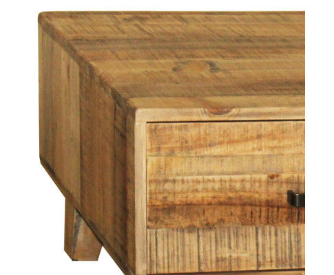 WOODVINCE SCANDINAVIAN  SOLID TIMBER COFFEE TABLE  WITH DRAWERS  - (MODEL: 23-15-15-4-19-20-25-12-5) - 1200(H) X 980(W) -LIGHT BROWN