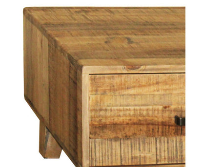 WOODVINCE SCANDINAVIAN  SOLID TIMBER COFFEE TABLE  WITH DRAWERS  - (MODEL: 23-15-15-4-19-20-25-12-5) - 1200(H) X 980(W) -LIGHT BROWN