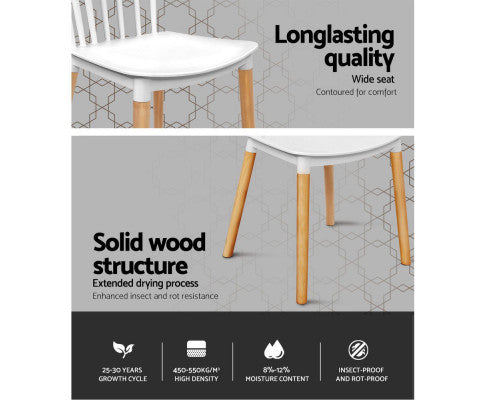 MERIDIAN (SET OF 4) DINING CHAIR - WHITE