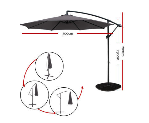 WISTERIA OUTDOOR  UMBRELLA - CHARCOAL