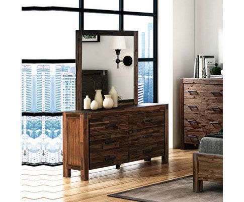 JARVAN DRESSER MITH MIRROR - CHOCOLATE