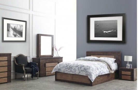 QUEEN EVEREST (2108) TIMBER BED WITH 2 FOOT END UNDER BED STORAGE DRAWERS - AS PICTURED