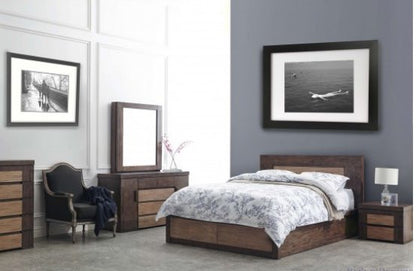 KING EVEREST (2108) TIMBER BED WITH 4 DRAWERS - AS PICTURED