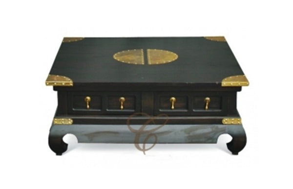 CHINESE  4 DRAWER  COFFEE TABLE ( CT 004 TS CSN ) - 1000(W) x 1000(D) - MAHOGANY OR CHOCOLATE