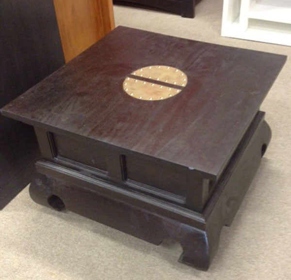 CHINESE LAMP TABLE (LT 60 60 CSN) - CHOCOLATE
