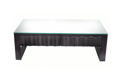 CHLOE COFFEE TABLE WITH GLASS TOP - 1300(W)  x 700(D) - AS PICTURED