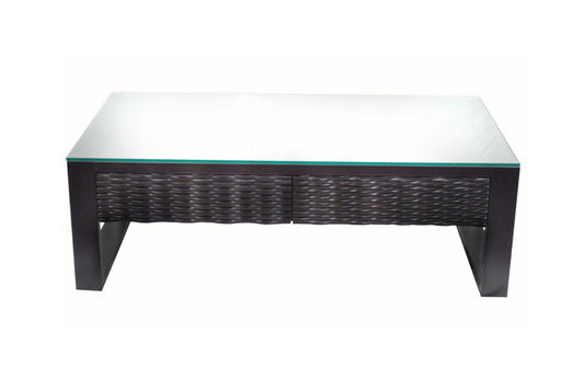 CHLOE COFFEE TABLE WITH GLASS TOP - 1300(W)  x 700(D) - AS PICTURED