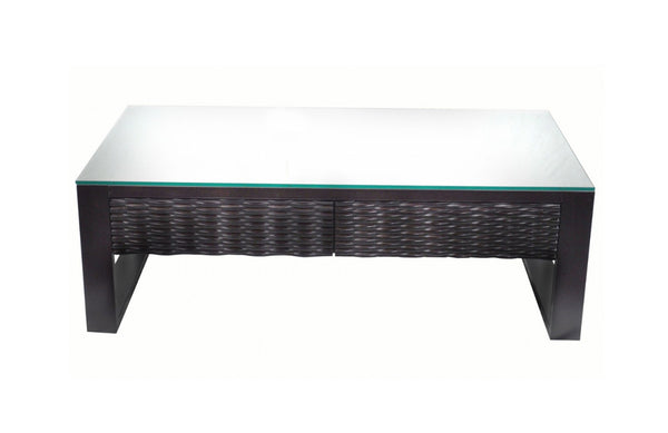 CHLOE COFFEE TABLE WITH GLASS TOP - 1300(W)  x 700(D) - AS PICTURED