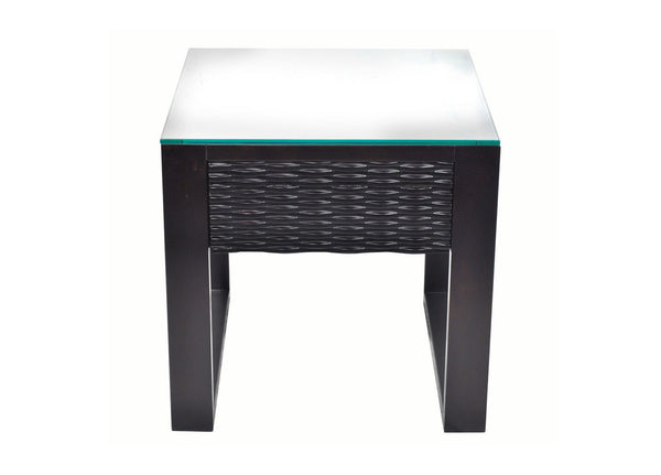 CHLOE LAMP / SIDE TABLE WITH GLASS TOP