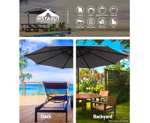 WISTERIA OUTDOOR  UMBRELLA - CHARCOAL