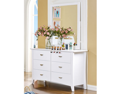 Liserli (5205) 6 Drawer Dressing Table With Mirror - White