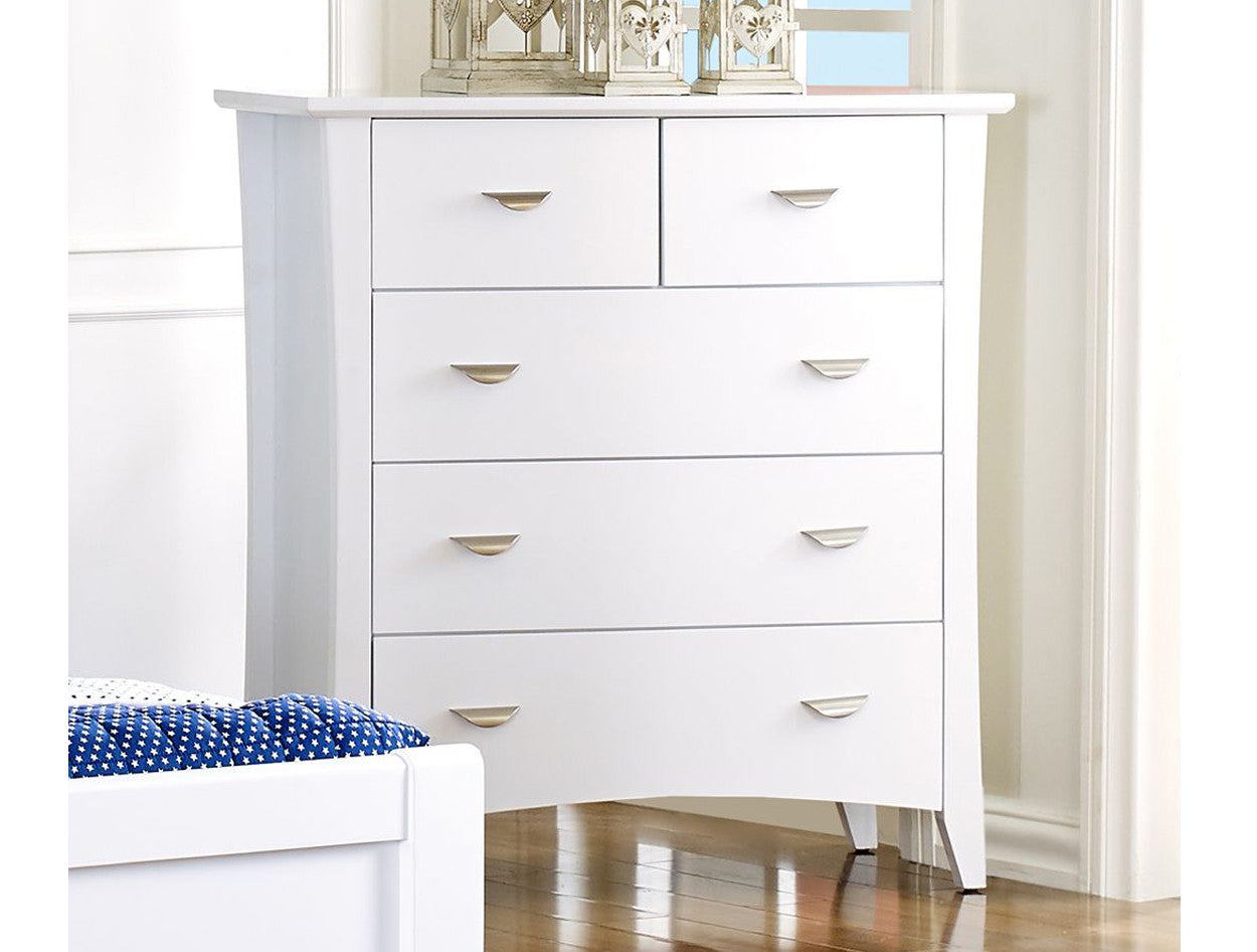 Liserli (5205) 5 Drawer Tallboy - White
