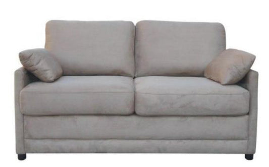 SOFTEE (V-3040) FABRIC DOUBLE / 2.5 SEATER SOFA BED WITH INNERSPRING MATTRESS - MID GREY / OATMEAL / CHARCOAL PEPPER GREY