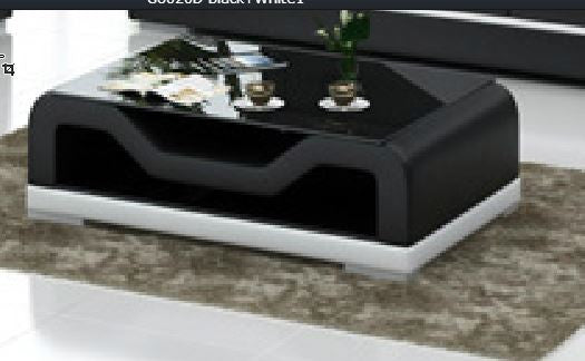 MAYOR (G8020D)   FULL LEATHERETTE + 2 TEMPERED GLASS  COFFEE TABLE -  1200(W) X 700(D)-  ASSORTED COLOURS AVAILABLE