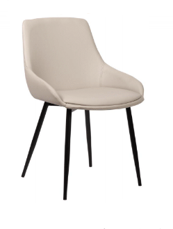 COMO LEATHERETTE DINING CHAIR - LIGHT GREY