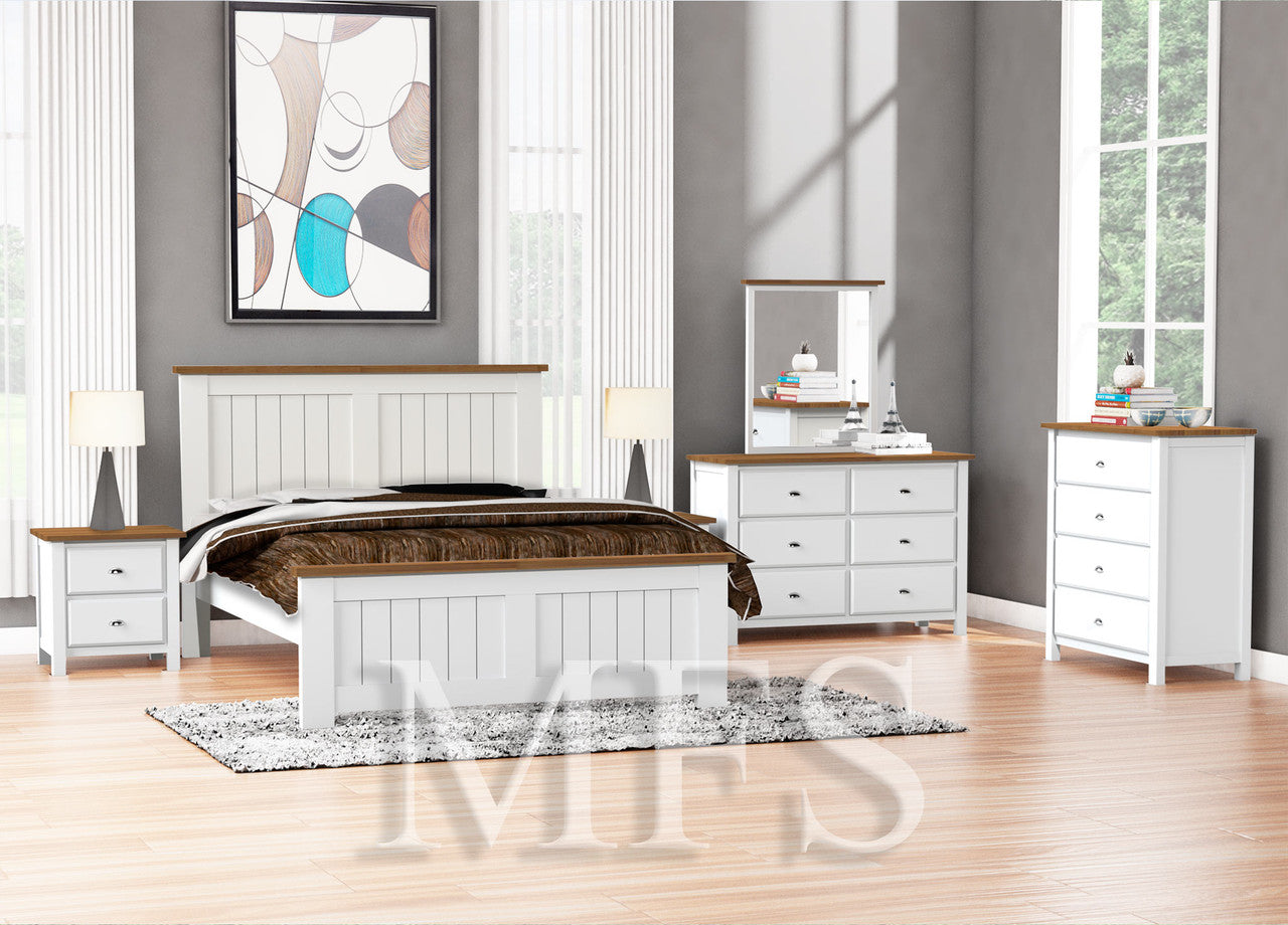 Double Or Queen Durant (AUSSIE MADE) 4 Piece (TALLBOY) Bedroom Suite - Assorted Colours