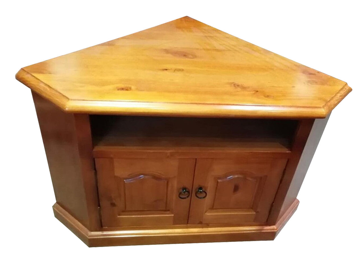 Sage Corner TV Unit With 2 Small Doors - Old English