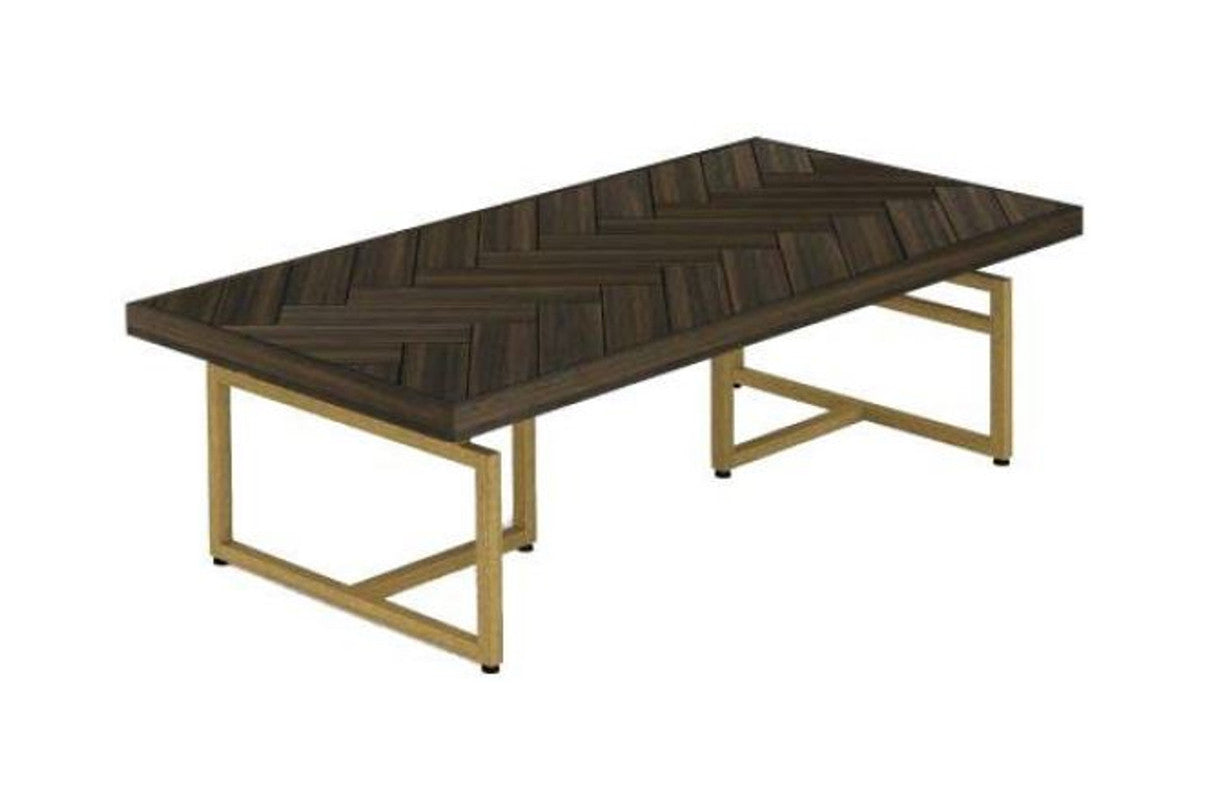 COUNTRY COFFEE TABLE WITH METAL LEGS (18-15-13-1) 400(H) X 1200(W) - TESKY
