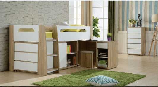 CHARLIE (LS-095) ONE DRAWER STUDY DESK -OAK WHITE