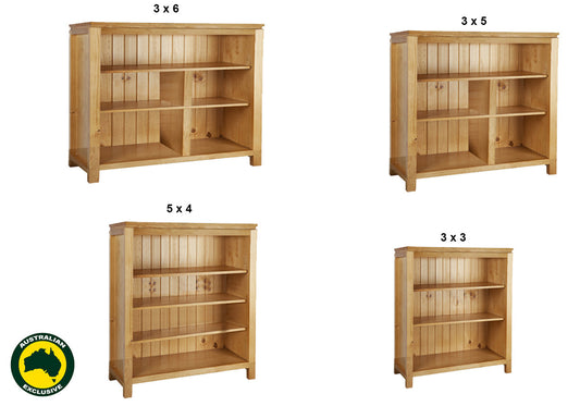 CALISTOGA (AUSSIE MADE) LOWLINE BOOKCASE COLLECTION - ASSORTED COLOURS - STARTING FROM $399