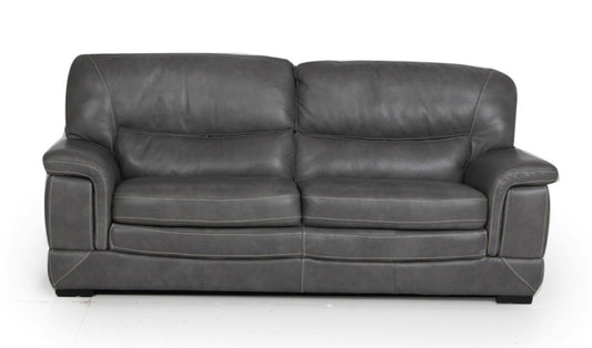 Cambridge (V-9307) 3 Seater + 2 Seater Leather Lounge Suite - Dark Grey Or Light Grey