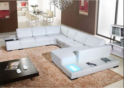 COLUMBIA (G1010) LEATHER/ETTE COMBINATION CORNER CHAISE LOUNGE SUITE - ASSORTED COLOURS