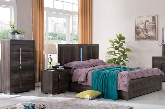 YONKERS KING 4 PIECE (TALLBOY ) BEDROOM SUITE ( 13-15-14-1-3-15) - CHARCOAL