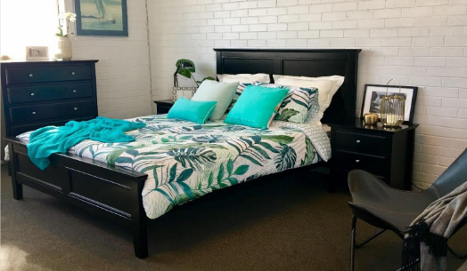 Ballina King 3 Piece Bedside Bedroom Suite - (BED WITHOUT FOOT DRAWERS) - Black