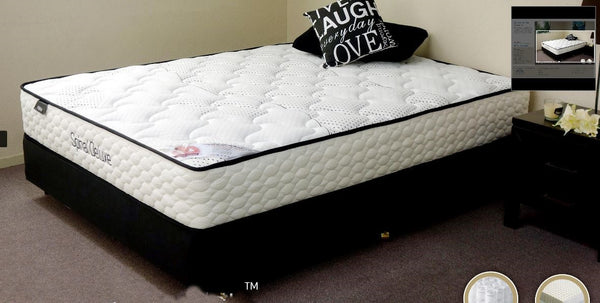 KING SPINAL DELUXE POCKET SPRING ENSEMBLE  WITH BLACK SUEDE BASE  (MATTRESS + BASE) - FIRM