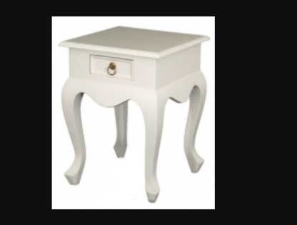 QUEEN ANNA (LT 001 QA)1 DRAWER LAMP TABLE - WHITE - (MODEL 17-21-5-5-14-1-14-14)